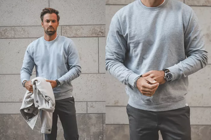 what to wear with gray sweater men